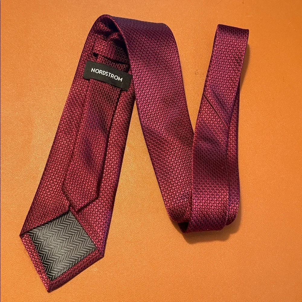 Nordstrom Deep Red Patterned Tie - Picture 4 of 10